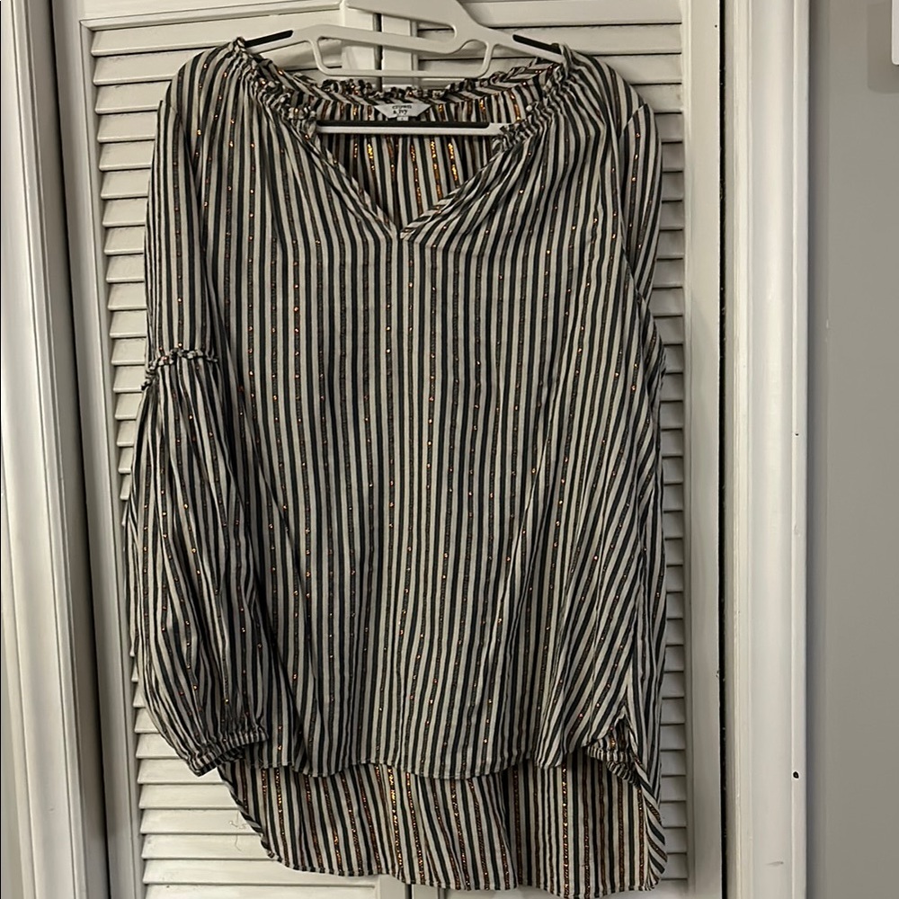 Striped Black and White Women's Top